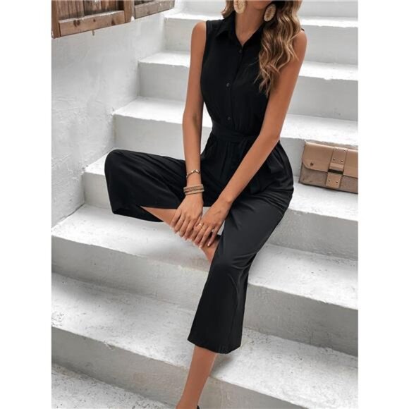 Sleeveless Wide Leg Jumpsuit - Picture 2 of 7